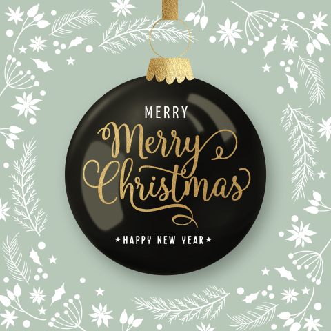 Kerstkaart design kerstbal groen wit