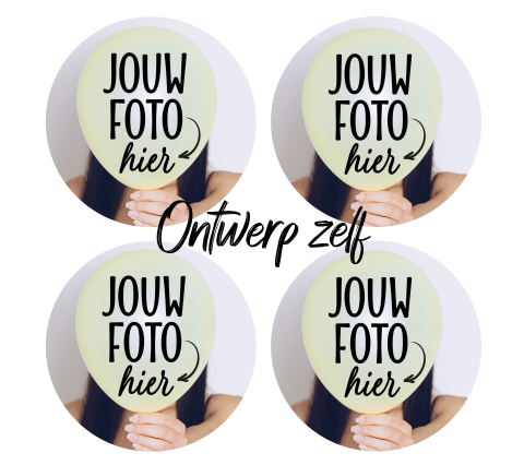 Collage uitnodiging kaart 4 foto cirkels