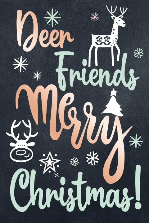Grappige Kerstkaart Deer Friends