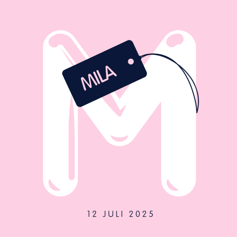 Geboortekaartje naam letter typografie