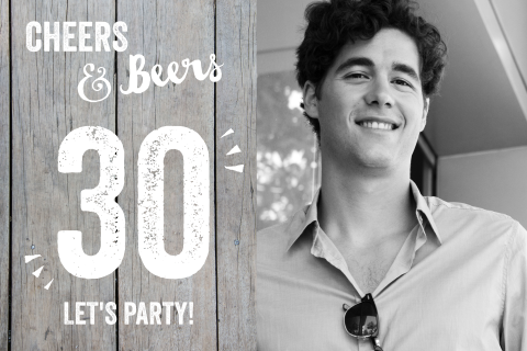 Verjaardagsuitnodiging 30 jaar foto cheers beers
