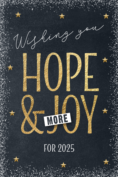 Kerstkaarten 2025 Wishing you hope and more joy