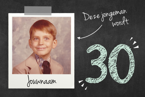 Uitnodiging met foto van vroeger 30 jaar