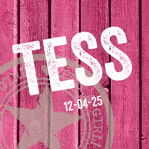 Stoer geboortekaartje hot pink hout meisje