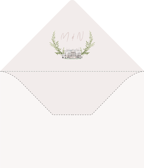 envelop inlay trouwlocatie takjes logo 12x18 - 20x13.5