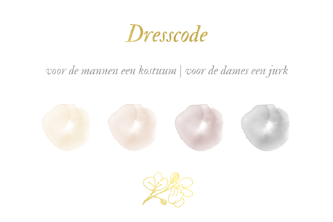 Dresscode kaartje krans folie logo kersenbloesem