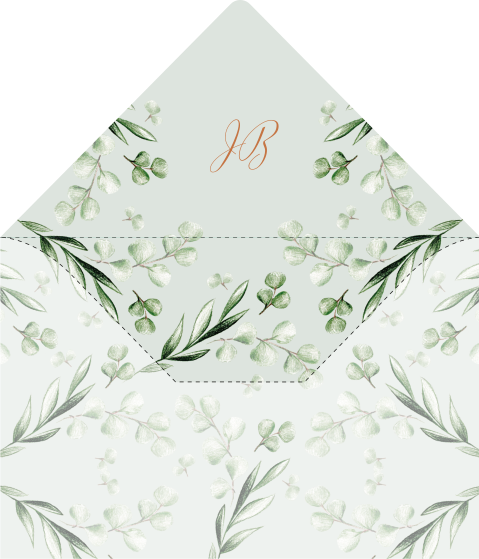 envelop inlay groene takjes met logo 12x18 - 20x13.5