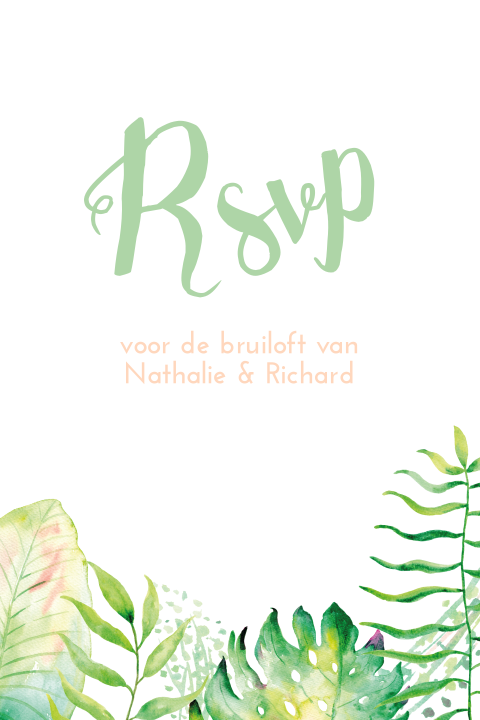 Botanische rsvp met blaadjes