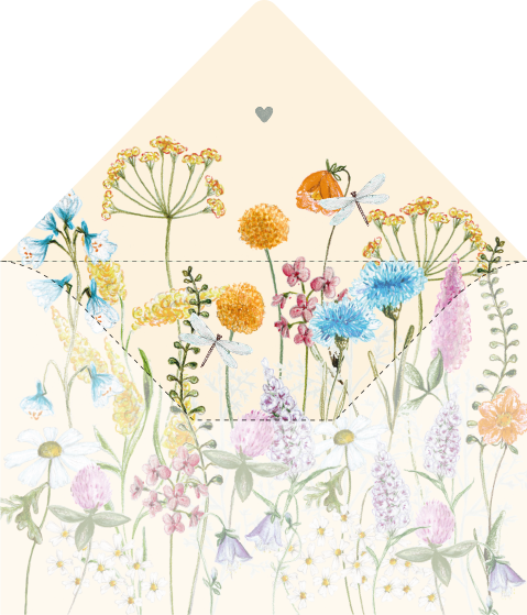 envelop inlay veldbloemen 12x18 of voor 20x13.5