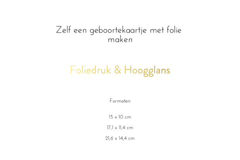 blanco dubbele folie geboortekaartje