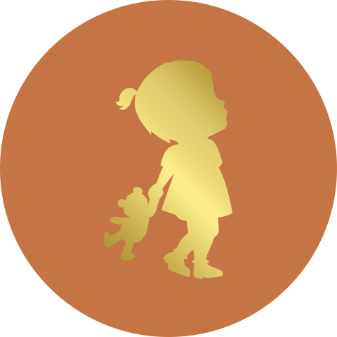 Sluitsticker met een silhouet meisje in foliedruk