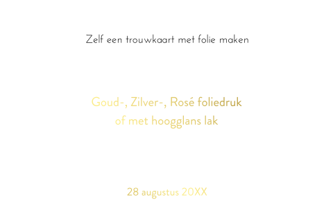 blanco dubbele trouwkaart folie