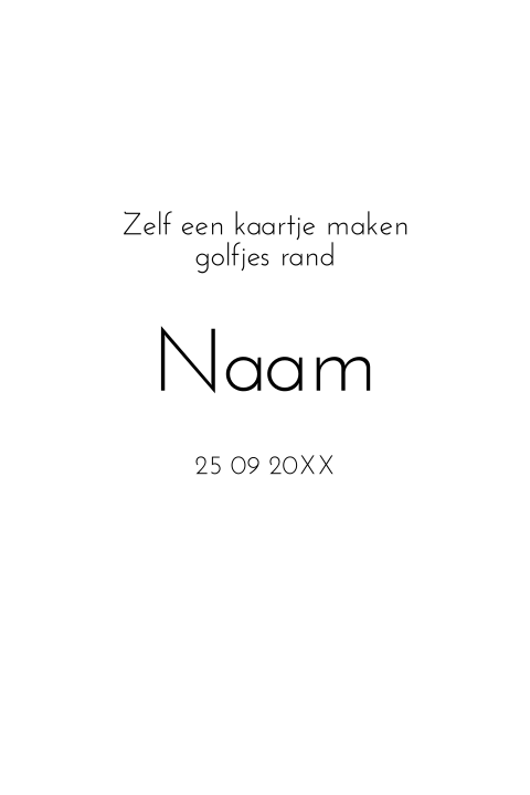 Enkele kaart staand golfjes om zelf te maken