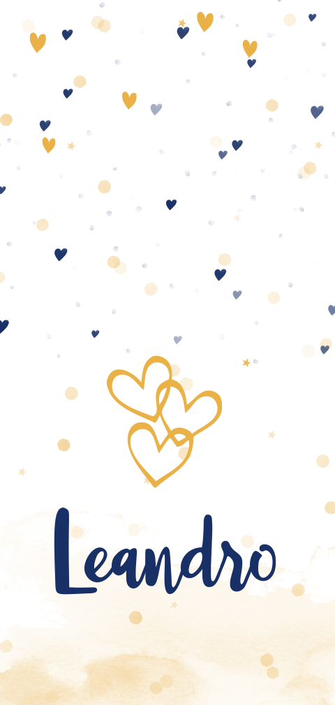 geboortekaart met confetti van hartjes en stipjes en aquarel