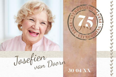 Leuke verjaardag uitnodiging met foto en structuren