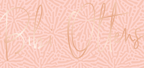 Rose gold geboortekaartje patroon met handgeschreven naam