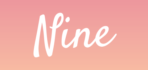 Gradient geboortekaartje kleurverloop roze en peach