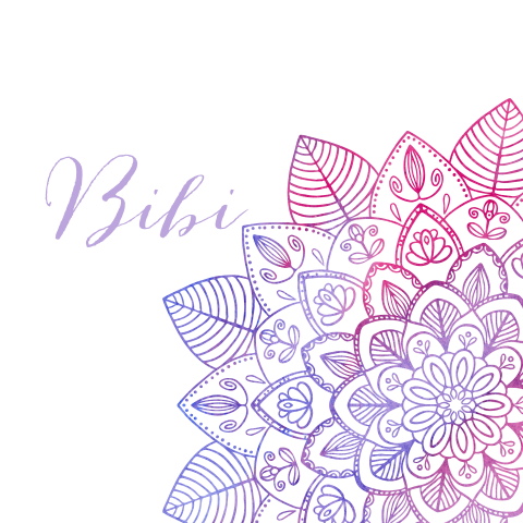 Geboortekaartje met mandala in paars en roze