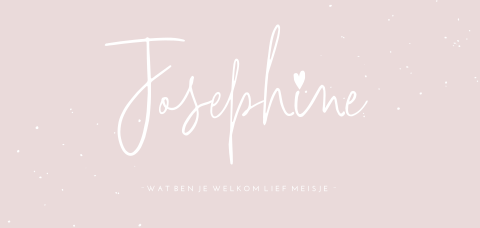 Geboortekaartje met oud roze en witte spetters