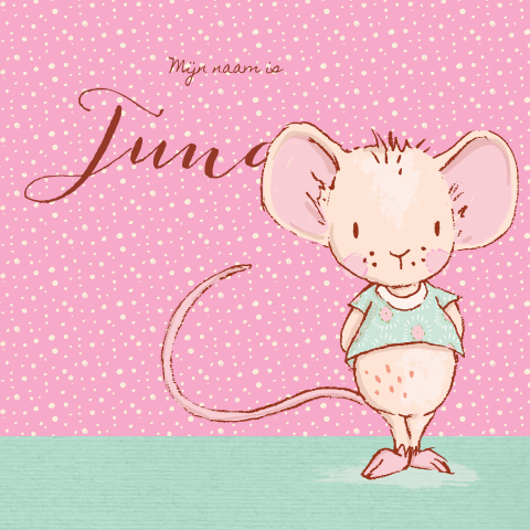 Lief geboortekaartje met muisje