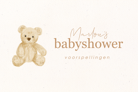 Babyshower invulkaartje met teddy beertje