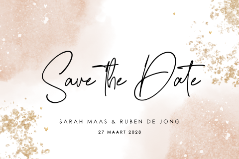 Stijlvolle save the date kaart met watercolour