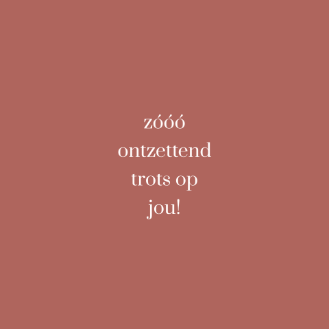 Felicitatiekaart geslaagd trots op jou