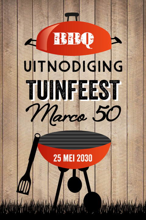 Uitnodiging verjaardag tuinfeest met bbq