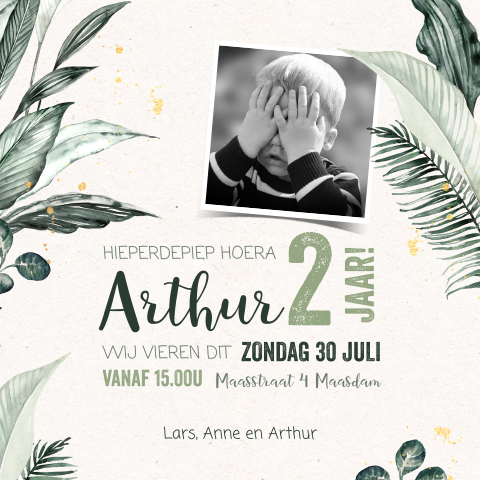 Uitnodiging verjaardag jongen jungle