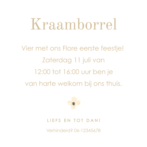 Kraamborrelkaartje voor bij je geboortekaartje