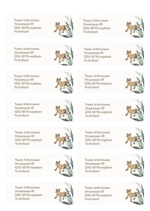 Adresstickers met welpje