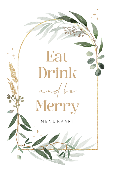 Menukaart kerst botanische stijl
