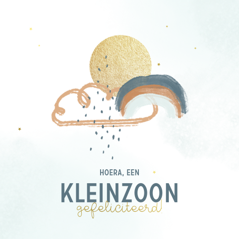 Felicitatiekaart opa en oma kleinzoon regenboog