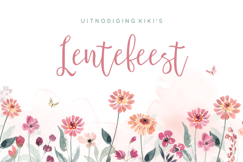 Lentefeest uitnodiging met bloemen in roze tinten