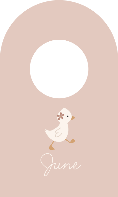 Boogkaartje met eendje en bloemetje