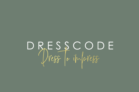 Minimalistisch dresscode kaartje calligraphy