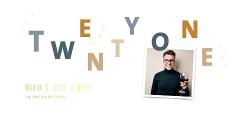 Originele twenty one dinner uitnodiging