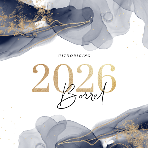 Uitnodiging voor zakelijke nieuwjaarsborrel met watercolour