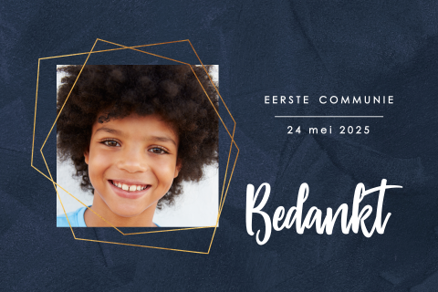 Bedankkaart Eerste Communie velvet look