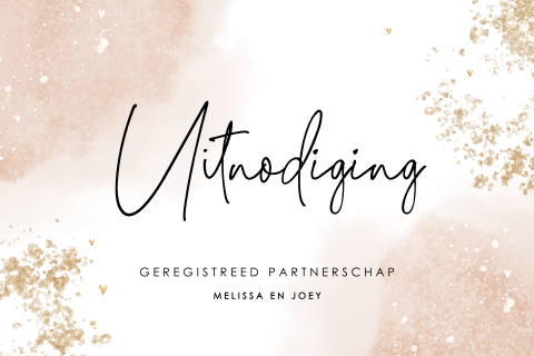 Uitnodiging geregistreerd partnerschap met watercolour