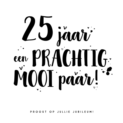 Felicitatiekaart huwelijksjubileum 25 jaar