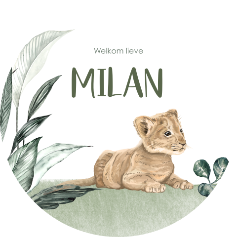 Geboorte raamsticker met welpje