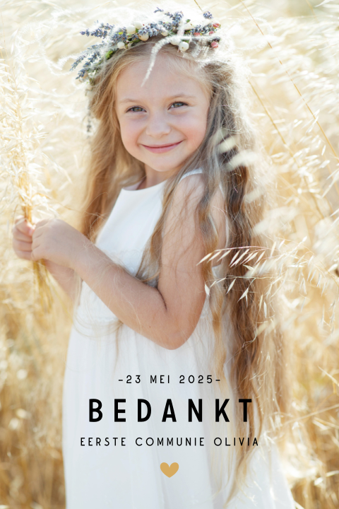 Eerste Communie bedankkaart met foto