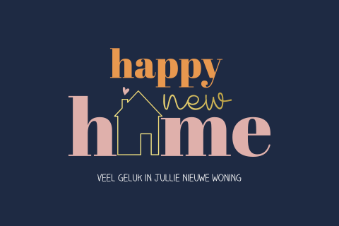 Nieuwe woning wenskaart met goudfolie