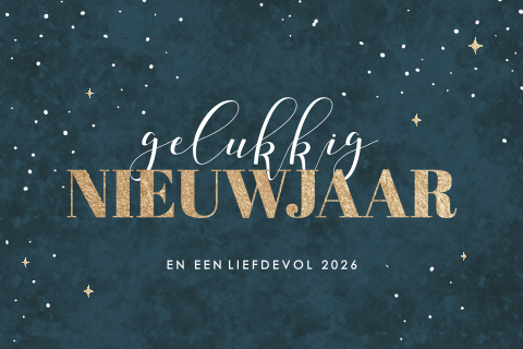 Kerstkaartje met stoere donkerblauwe achtergrond