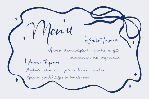 Kerstmenu kaart maken met strik