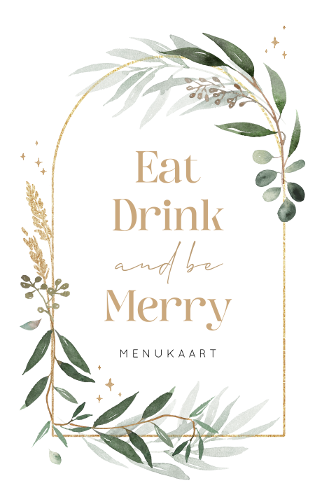 Menukaart kerst botanische stijl