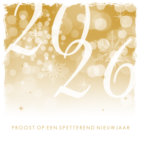 Zakelijke kerstkaart met goudlook achtergrond en jaartal