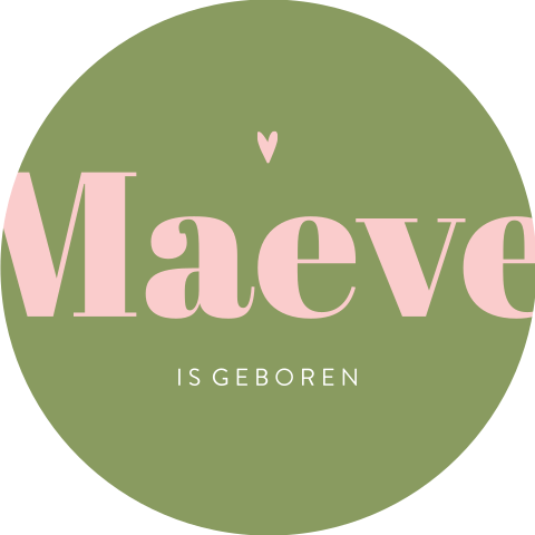 Hip geboortebord tuin meisje in colorblocking groen/roze