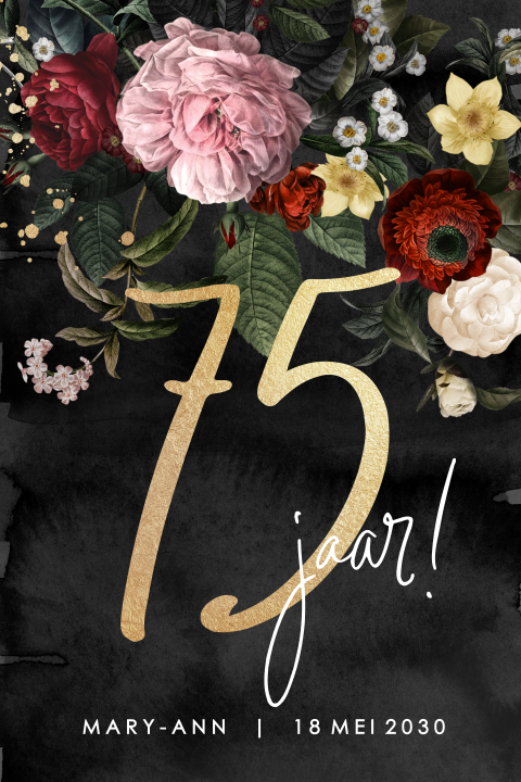 Verjaardagsuitnodiging met bloemen